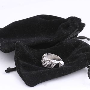 ถุงผ้าฝ้ายสีดำสำหรับบรรจุเครื่องประดับ - Product Image 4