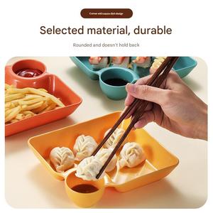 Piatto <span class=keywords><strong>quadrato</strong></span> da portata Sushi Taco piatti di plastica per gnocchi con vano salsa con Chip Dip Bowl da portata - Product Image 2
