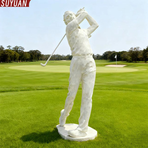 Maßgefertigte Outdoor-Garten-Golfschläger-Dekoration Fiberglas-Harz-Statue - Ein Mann beim Golfspielen - Umweltfreundliche Handgefertigte Sport-Skulptur - Product Image 4