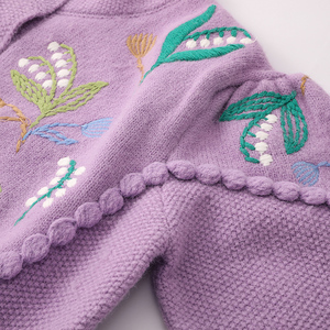 Maglione lavorato a <span class=keywords><strong>maglia</strong></span> con motivo ricamato a mano invernale da <span class=keywords><strong>donna</strong></span> maglione Cardigan lavorato a <span class=keywords><strong>maglia</strong></span> dolce profumata in <span class=keywords><strong>pizzo</strong></span> intrecciato - Product Image 4