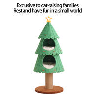 Poteau à gratter et lit pour chat de luxe en forme de sapin de Noël avec matériau en feutre pour usage intérieur