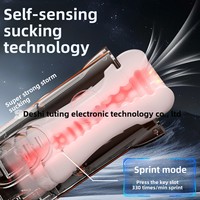Masturbador Eléctrico Silencioso y Totalmente Automático Aircraft Cup Roamer con Vibración de Masaje y Succión Telescópica para Hombres, Juguete para Adultos