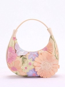 Sac Hobo Femme Brodé Floral Style Bohème Printemps Usage Quotidien Ouvert en PU avec Poignée en Tissu et Doublure en Polyester Lettres - Product Image 1