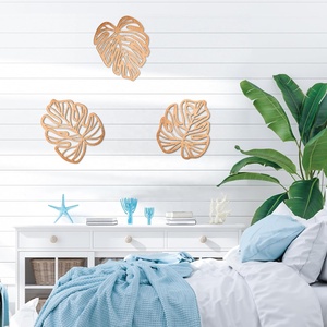 Hojas de <span class=keywords><strong>Palma</strong></span> de madera Decoración de pared Hojas de madera Planta Decoración de pared Escultura colgante de madera Placa de planta tropical vintage - Product Image 2