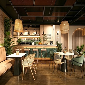 Catering Restaurant Full Space Customization Interior Design Commercial Bar Counter Display Cabinet Shop Decoration Renovation - Product Image 3