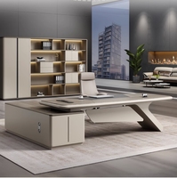 Bureau de gestion en forme de L de haute qualité avec boîte en fil table de bureau de meubles au design moderne