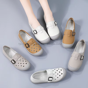 Chaussures souples pour femmes en cuir véritable, à enfiler, nouvelle collection printemps - Product Image 2