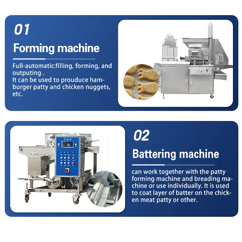 Tca Ce Automatische Kipnuggets Hamburger Patty Making Machine Vis Vinger Productielijn Vlees Taart Productiemachine