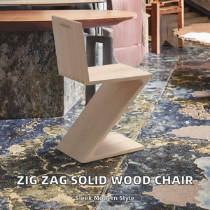 Chaise de salle à manger nordique en bois massif minimaliste moderne pour hôtel, maison, bureau et salle de bain, siège unique - Product Image 2