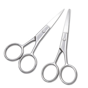 Stainless Steel Beauty Scissors Straight Blade Sharp Tip Makeup Trim Eyebrow Hair Nose Trimmer 0054 All Steel Shears - Product Image 1