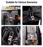Goedkope vingerafdruk hangslot slim hangslot alarm bagage mini vingerafdruklezer koffer USB poort slimme hangsloten voor tas