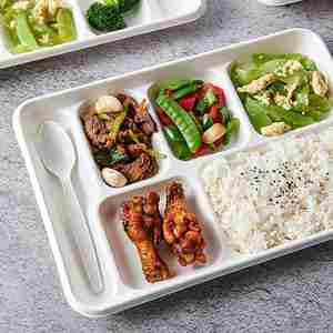 Customizable 10" Greaseproof and Microwavable <b>Disposable</b> Compostable Sugarcane Bagasse Paper Round <b>Plates</b> 10 Inch - Product Image 4