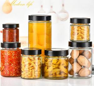 Hot <b>Empty</b> Round Glass Food <b>Jar</b> 100ml 150ml 180ml 200ml 300ml 500ml Metal Lids No Leak - Product Image 1