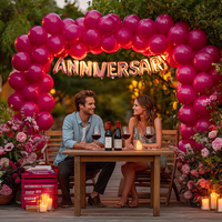 50 ensembles de ballons de 12 pouces en latex rouge rose brillant pour les arches de ballons de fête pour la Saint-Valentin, les anniversaires, les fêtes sur le thème des princesses