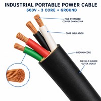 Câble d'alimentation flexible en PVC RVV à conducteurs en cuivre multiconducteurs 0,5-50 mm, indice de protection IP65, 300/500V pour applications de chauffage et automobiles