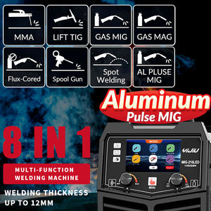 YIJIU 110V/220V saldatore Multi-processo in alluminio con Gas a impulsi MIG/MAG/flusso senza Gas MIG/Lift TIG/<span class=keywords><strong>Stick</strong></span>/saldatura a punti/pistola a bobina - Product Image 2