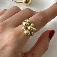 COOL Großhandel 18 Karat Gold Edelstahl Wasserdicht bewegliche Gold perle Mode Schmuck Ringe für Frauen