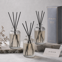 Bouteille d'arôme en verre transparent personnalisée AIKUN, flacon de parfum, diffuseur à bâtonnets pour hôtel, maison, spa, emballage cadeau en gros