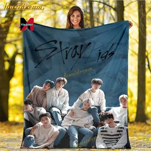 Throws kpop Stray Kids Comfortable Lightweight Flannel Throw for Home Office Travel Air Conditioner Blanket other blankets