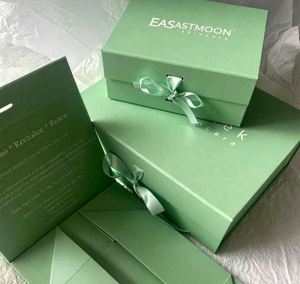 Custom Green Magnetic Folding Gift <b>Boxes</b> with Ribbon Bow - Luxury Collapsible <b>Boxes</b> for Skincare & Beauty Products - Product Image 4