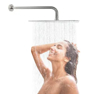 Lớn Lượng Mưa Shower Head Brushed Nickel 12 Inch Mưa Shower Head Với 16 Inch Mở Rộng Shower Arm Cho USA Kho Hàng