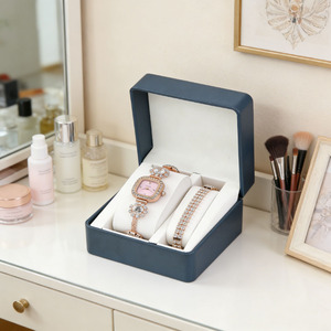 Set Orologio e Bracciale da <span class=keywords><strong>Donna</strong></span>, Elegante Orologio da Polso con Cinturino in Acciaio, Gioiello alla Moda per Feste e Matrimoni, Vendita all'Ingrosso - Product Image 3