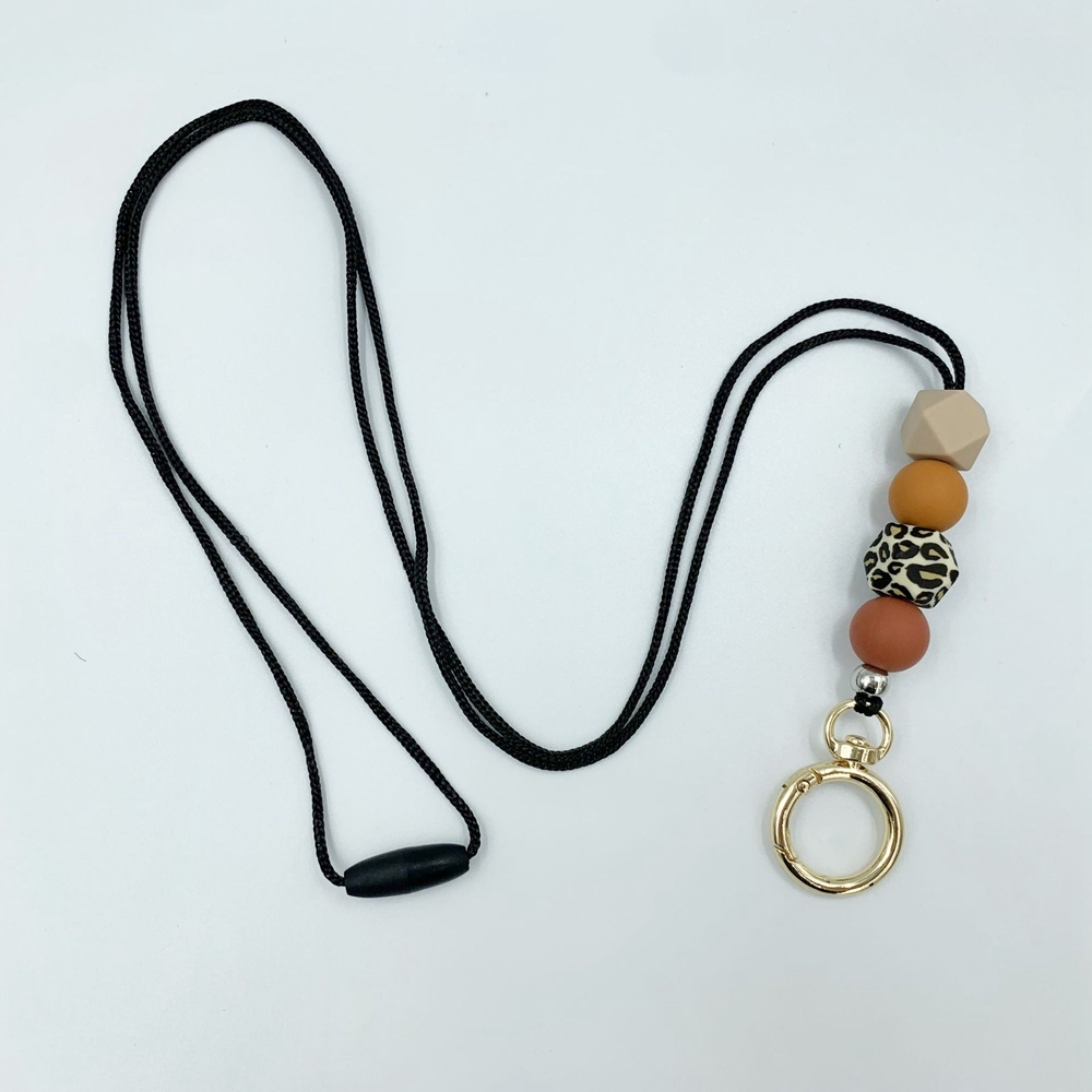 Wholesale Silicone Beaded Neck Keychain Lanyard Safety Breakaway for Teacher Nurse Gift Women Bag Charms Custom Acrylic Keychain Image 2