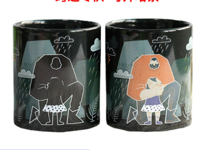 Tasse en céramique à piles créative à succès en 2024, personnalisable, sensible à la chaleur, changement de couleur à l'eau froide, tasse à café thermique - Product Image 4