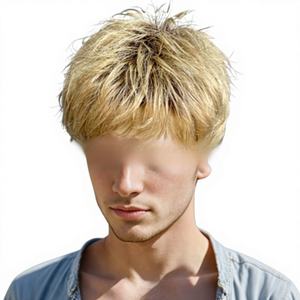 <span class=keywords><strong>Peluca</strong></span> Corta Moderna <span class=keywords><strong>para</strong></span> Hombres Adolescentes de Estilo Europeo Americano, Fibra Sintética Resistente al Calor, Se Puede Permanecer y Teñir a Máquina - Product Image 1