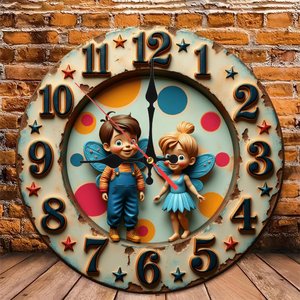 Round Wooden Wall <b>Clock</b> 25cm Silent Non Ticking Easy Hang <b>Bedroom</b> Living Room <b>Clock</b> - Product Image 6