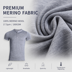 Camiseta de Manga Corta para Hombre, Cuello Henley, Logotipo Personalizado, Premium, Ligera, Transpirable, Informal, de Verano - Product Image 2