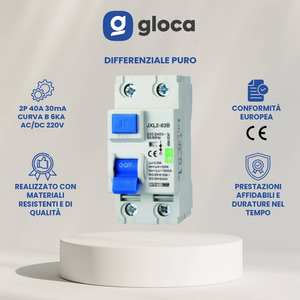 Interrupteur différentiel Gloca 2P 30mA Courbe B 6kA 220V 40A JXL2-63B - Product Image 2