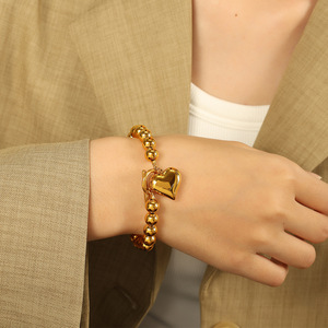 Bracelet en or en forme de cœur, en alliage de zinc, bijoux de fête pour femmes SL84 - Product Image 3