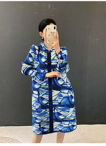 Chemise plissée Miyake à col et manches longues, coupe ample et décontractée, imprimée, style occidental, pour femme, vente en gros en ligne, collection PY 2026 - Product Image 3