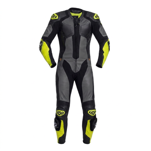 Combinaison de course professionnelle sur mesure pour homme en cuir de vachette/crocodile avec protection de niveau 2 - Product Image 1