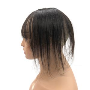 AU Schnelle Lieferung Haarteil 100 Echthaar Fransen Patch Ersatz Seide Maschine Schuss Topper Knall für Frauen, die Glatze bedecken - Product Image 6