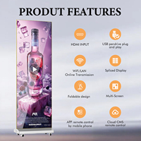 Pantalla LED Plegable y Removible para Interiores, Reproducción de Medios, Publicidad, Fiestas, P1.86, con Soporte de Pie, Disponible en EE. UU. y la UE, DDP