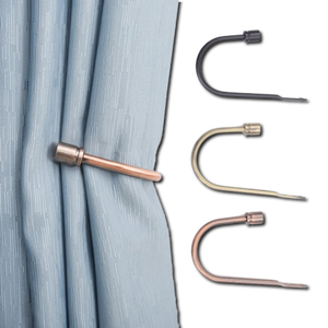 ضمان الرضا ستائر على شكل حرف <span class=keywords><strong>U</strong></span> تحمل الظهر تيباك سبائك الألومنيوم خطافات للاستخدام المنزلي أعمدة الستائر المسارات - Product Image 4