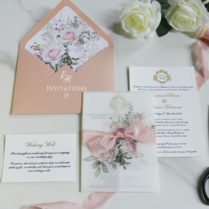 Tarjetas de papel de algodón con estampado personalizado, invitaciones de boda con funda de papel de terciopelo esmerilado y diseño Floral colorido, gran oferta - Product Image 1