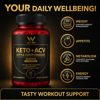 Bonbons gélifiés au vinaigre de cidre de pomme Keto ACV pour adultes, soutien des cheveux, de la peau et des ongles, complément alimentaire OEM