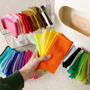 Jingwen printemps et automne chaussettes mi-hautes simples déodorant étudiant sport couleur bonbon femmes chaussettes en coton - Product Image 2