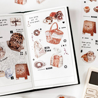 4 autocollants par paquet, série Thème Thé de l'après-midi, thème vie INS, autocollants décoratifs pour carnet DIY
