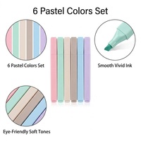 Surligneurs Pastel Esthétiques Couleurs Morandi – Sans Transparence, Séchage Rapide, Lot de 6 en Gros pour Étude Biblique et Journalisation (Pointe Biseautée)