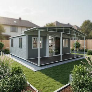 <span class=keywords><strong>Maison</strong></span> conteneur intégrée hybride acier-bois de 20 pieds avec 2-3 chambres et bureau combinés, salle de bain haut de gamme et aménagement polyvalent - Product Image 1