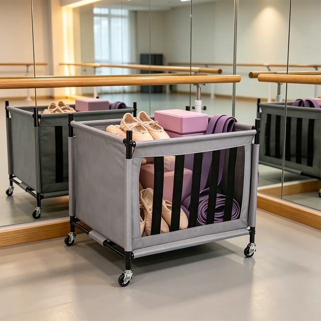 Commercial Rolling Sports Equipment Storage Car Metal Gear Storage Bin for Gym Garage, Sports Club & Training Center