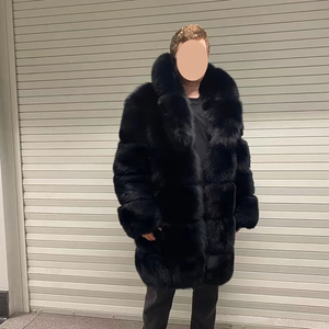 <span class=keywords><strong>Cappotto</strong></span> da <span class=keywords><strong>Uomo</strong></span> Lungo in Vera <span class=keywords><strong>Pelliccia</strong></span> di Volpe Nera all'Ingrosso OEM Fashion - Product Image 1
