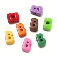 Perles en acrylique à gros trous, lettres et chiffres, colorées, pour la fabrication de bijoux DIY, porte-clés, cordon de téléphone