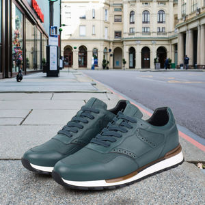 รองเท้าผ้าใบหนังแท้ระบายอากาศได้ดีสำหรับผู้ชายรองเท้าผ้าใบแบบลำลองรองเท้ากีฬาปรับความสูงได้7ซม. สำหรับฤดูร้อน - Product Image 5