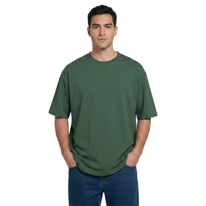 Wholesale Men's Cotton <b>Polyester</b> Blend T Shirt Custom Silk Screen Digital Print Plain Plus Size OEM Manufacturer - Product Image 1
