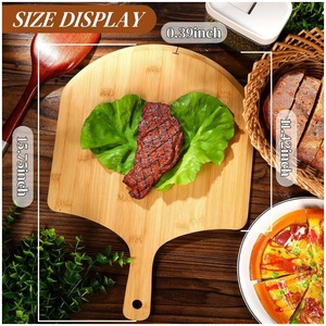 Planche à pizza en bambou Mu Feng 30x35cm, pelle à pizza en bois pour la cuisson et le service, planche à découper multifonctionnelle - Product Image 3